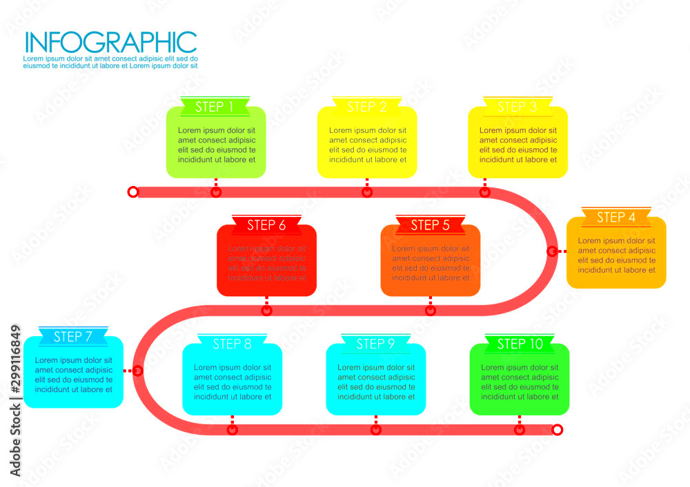 Timeline step template infographic Stock Vector Adobe Stock