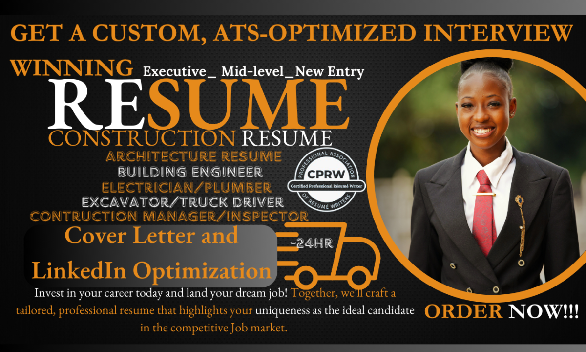 I Will Deliver ATS Optimized Resumes for Construction and Architecture Professionals