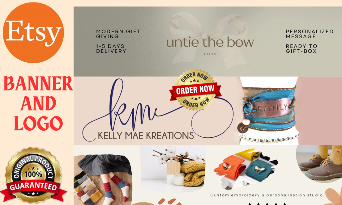 I Will Create a Custom Etsy Branding Kit: Banner, Logo, and Shop Design