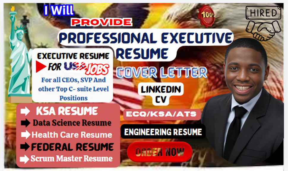 I will create senior executive resume writing resume writing for executives, svp, vp