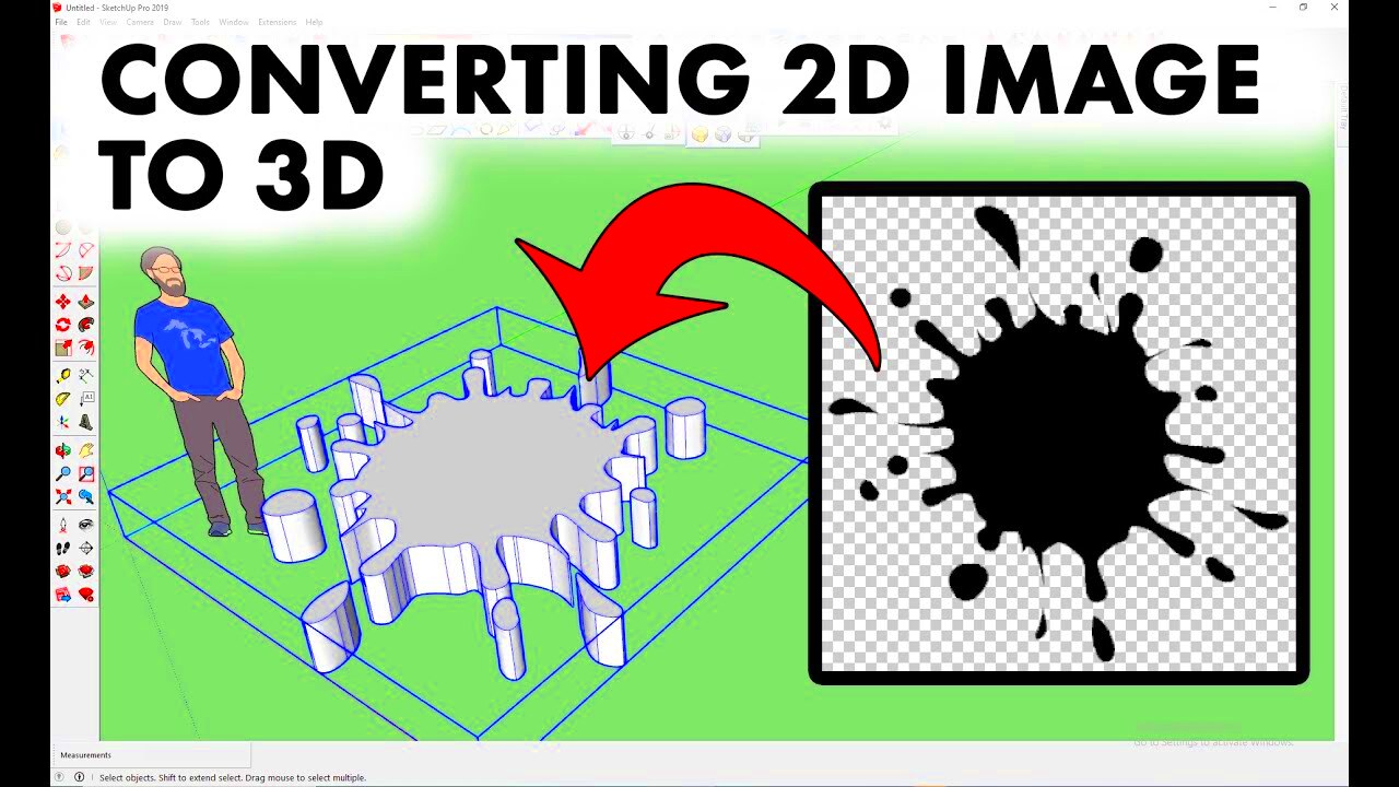 How to converting 2D image to 3D  SketchUp tutorial  YouTube