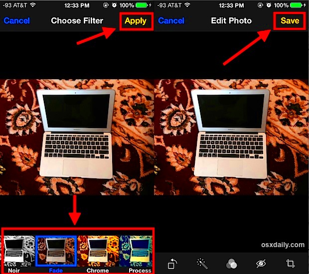 How to Apply Filters to Any Picture from Photos App on iPhone iPad