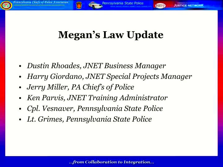 PPT Megans Law Update PowerPoint Presentation free download ID 