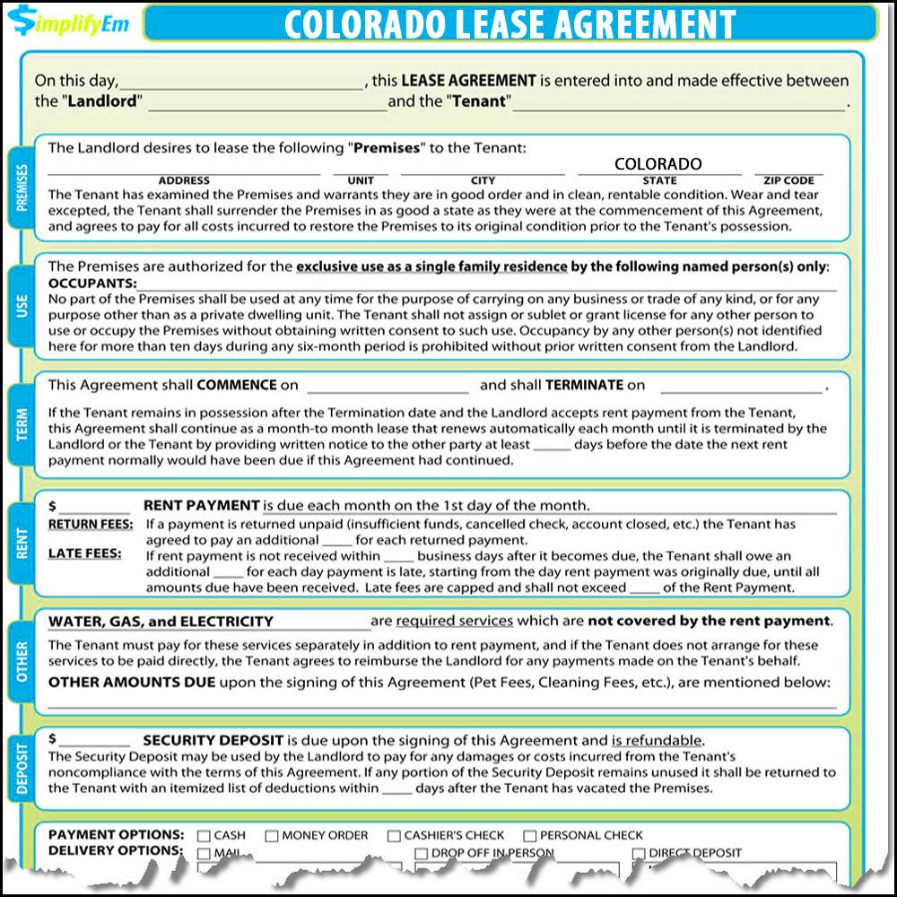 Colorado Lease Agreement