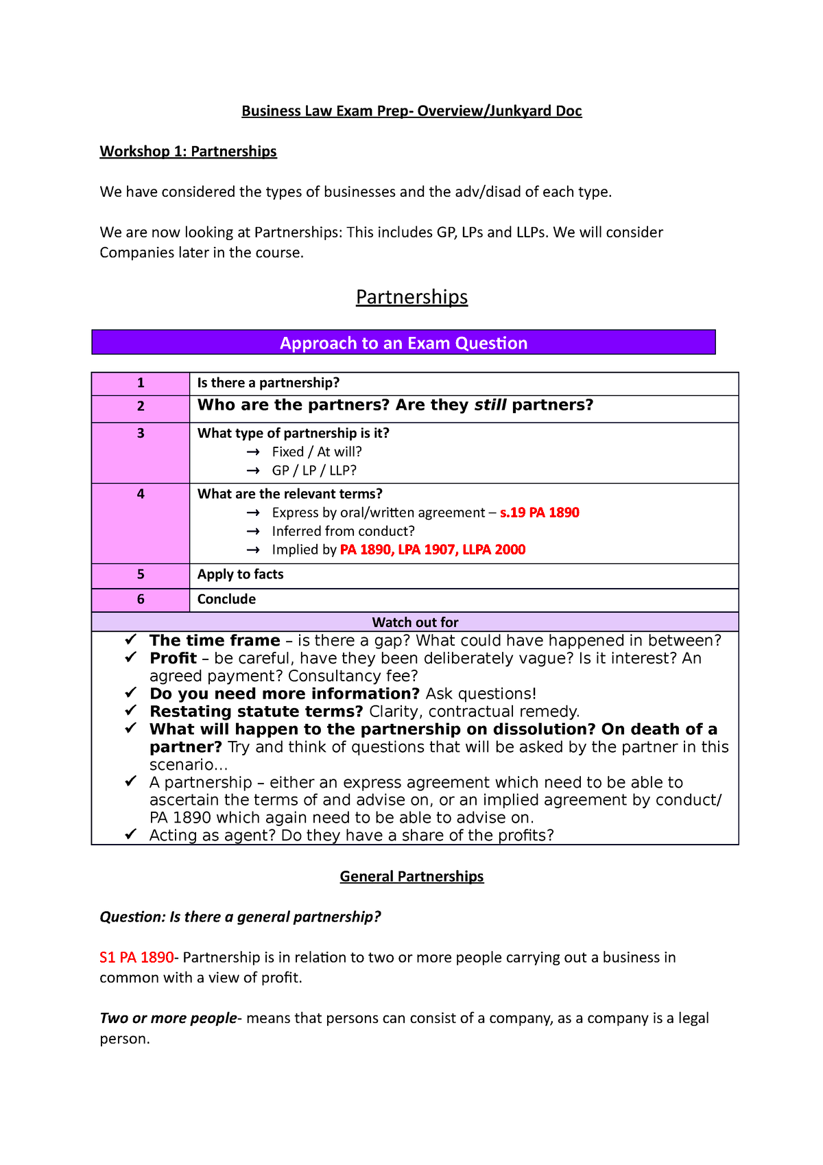 Business Law Exam Prep W1 Business Law Exam Prep OverviewJunkyard 