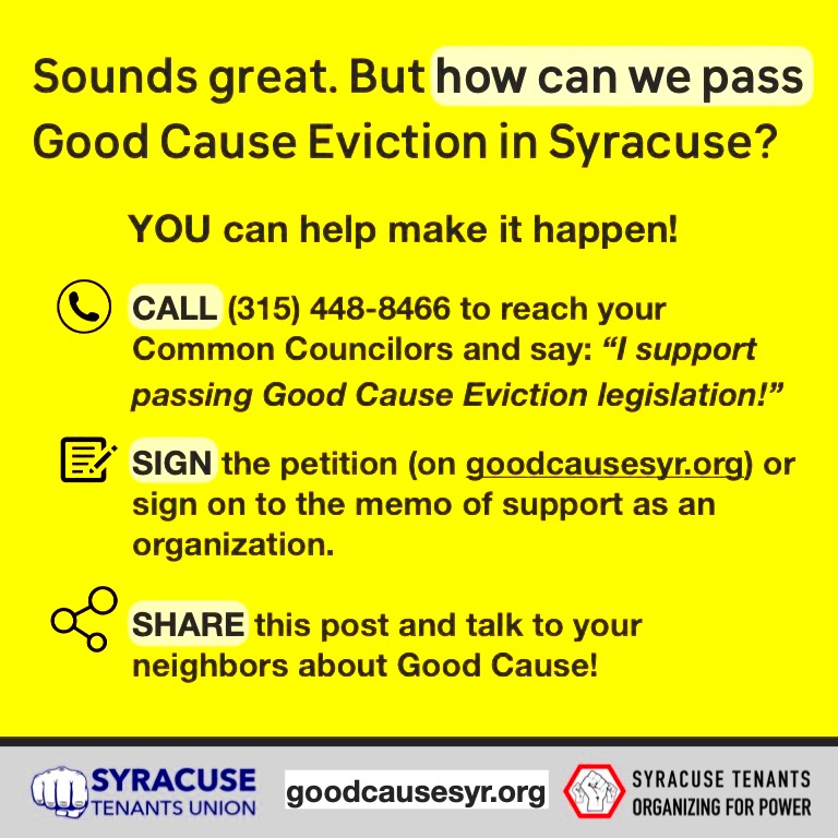 What is Good Cause Eviction Syracuse Pass Good Cause Eviction