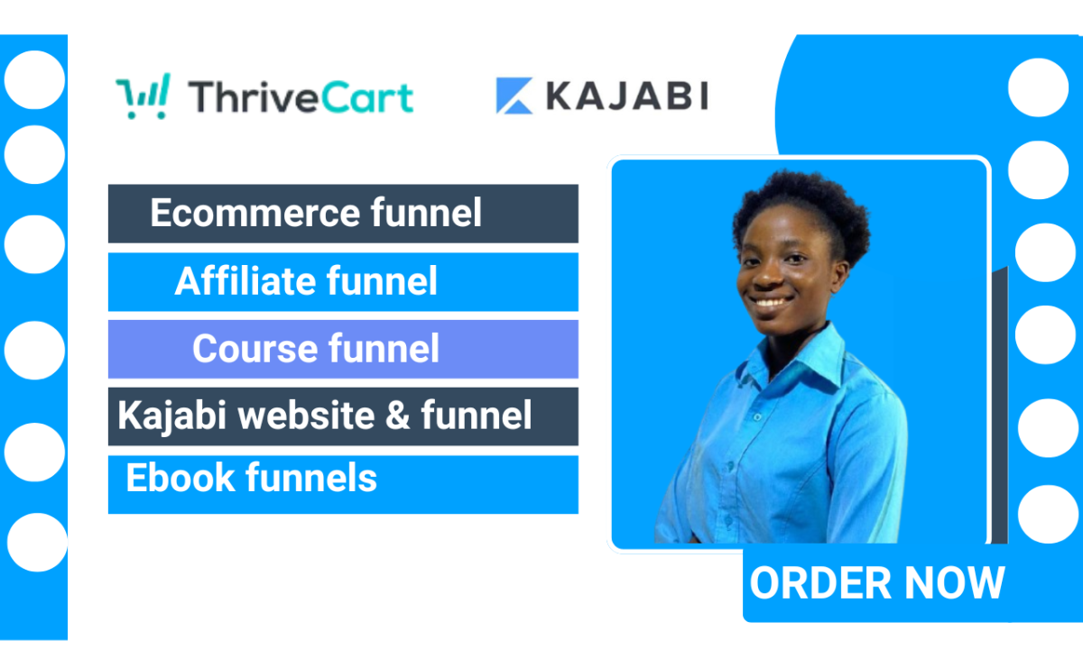 I Will Build Expert ThriveCart Sales Funnel Website Design for Kajabi