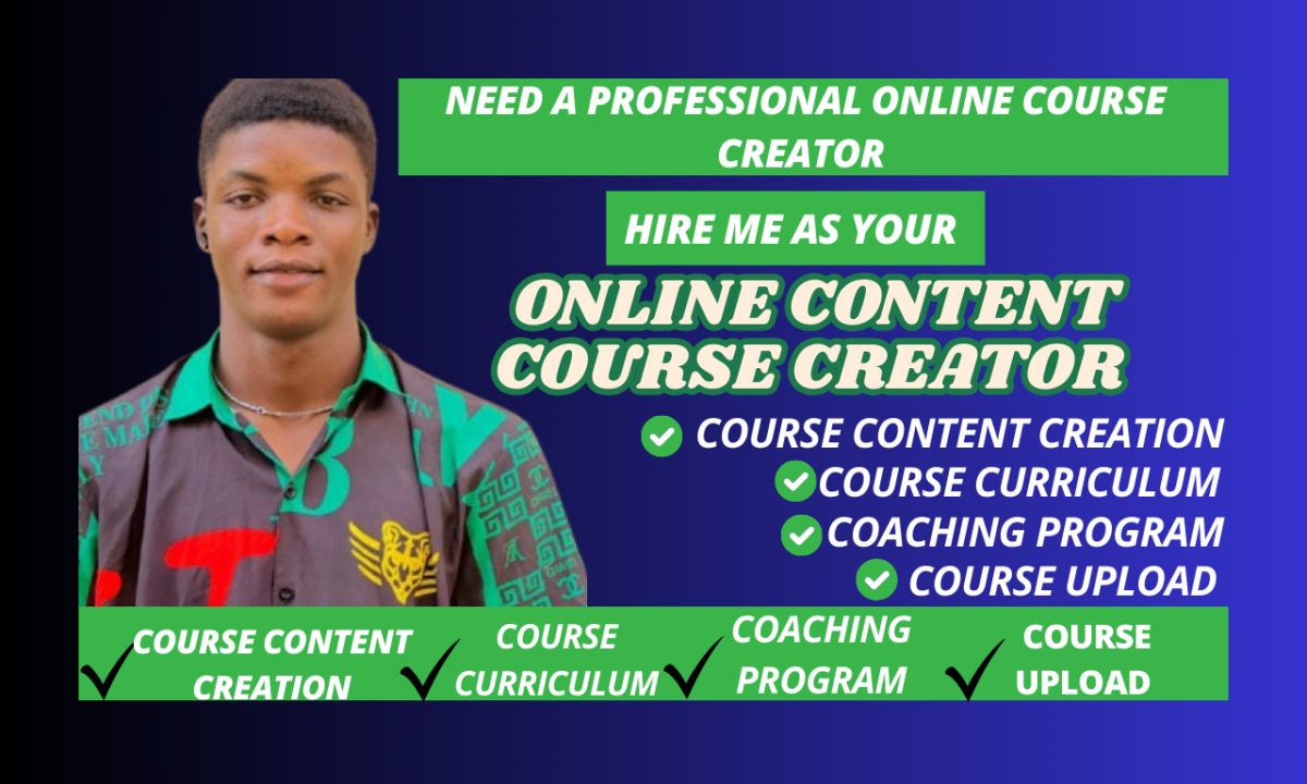 I Will Create Online Course Content and Coaching Program Curriculum