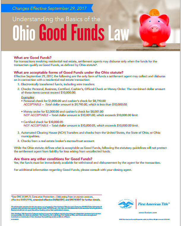 Understanding the Basics about Ohio Good Funds Law Birchway Title 