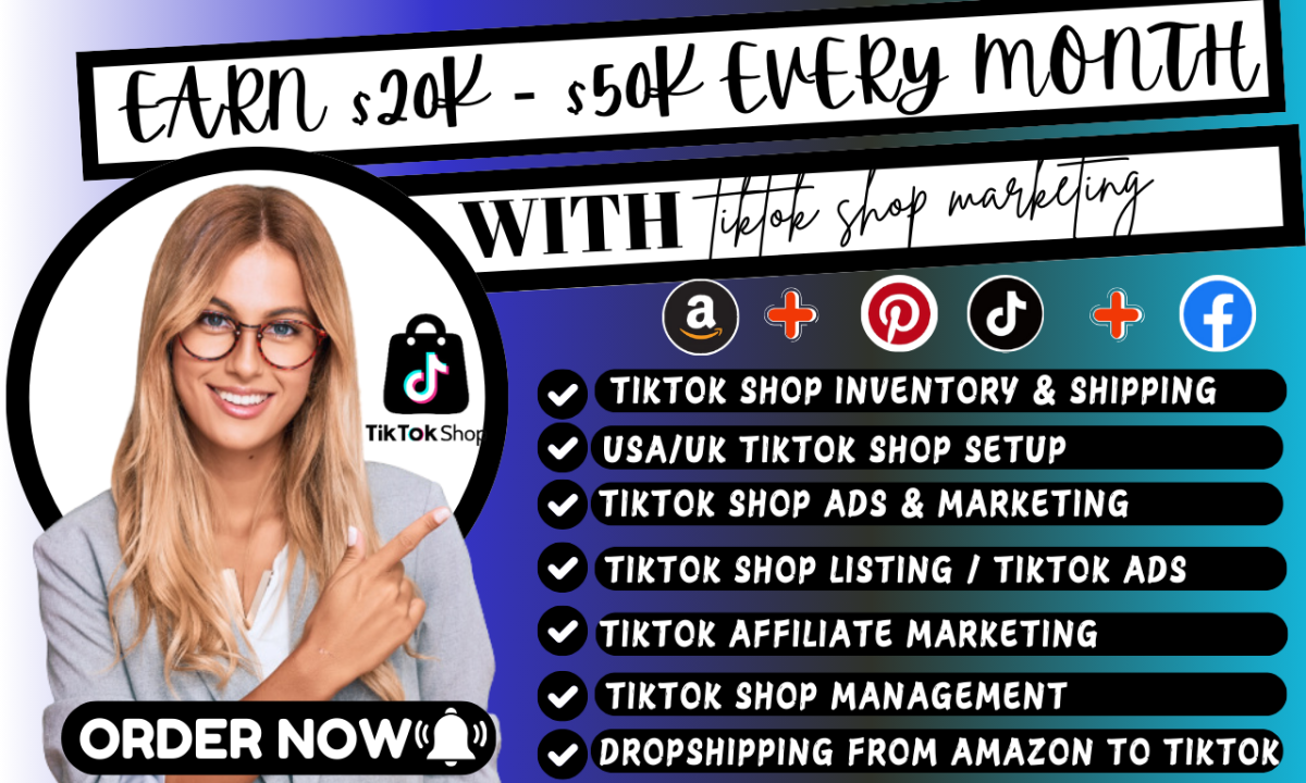 I Will Setup TikTok Shop, Run TikTok Dropshipping Shop Ads, Instagram Shop & Be Your TikTok Manager