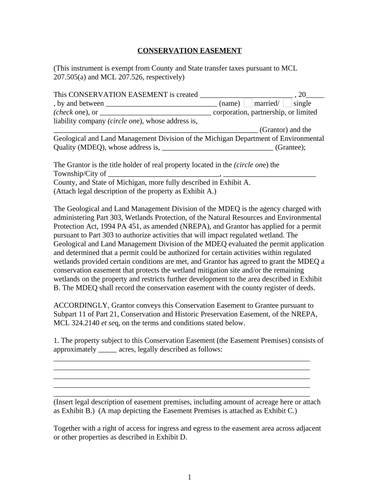 michigan easement Doc Template pdfFiller