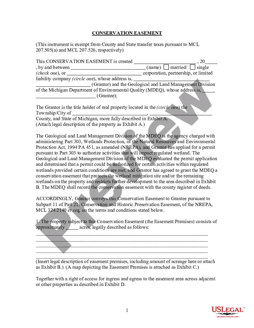 Michigan Easement And Right Of Way Law US Legal Forms