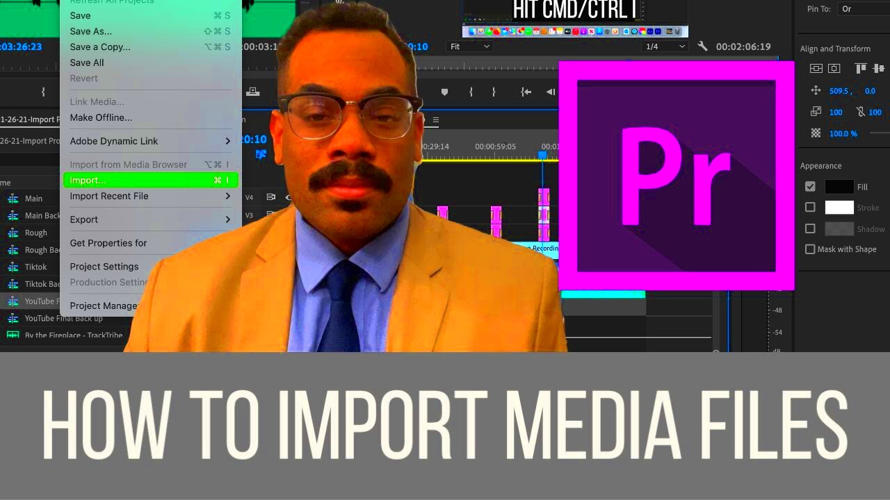 How To Import Media Files into Adobe Premiere Pro YouTube