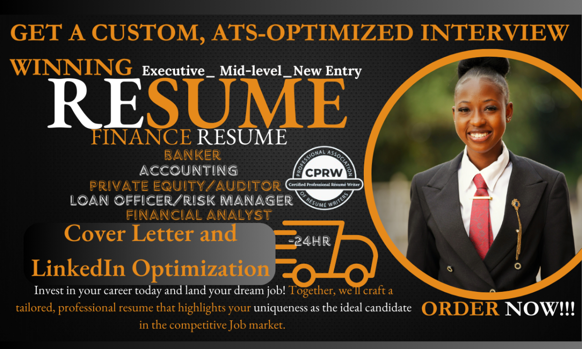 I Will Create a Customized, ATS-Friendly Resume for Finance and Banking Professionals