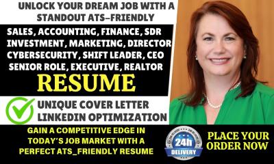 I Will Create a 24-Hour Sales, Account, Director, Finance, SDR Resume Tailored for Tech Recruitment