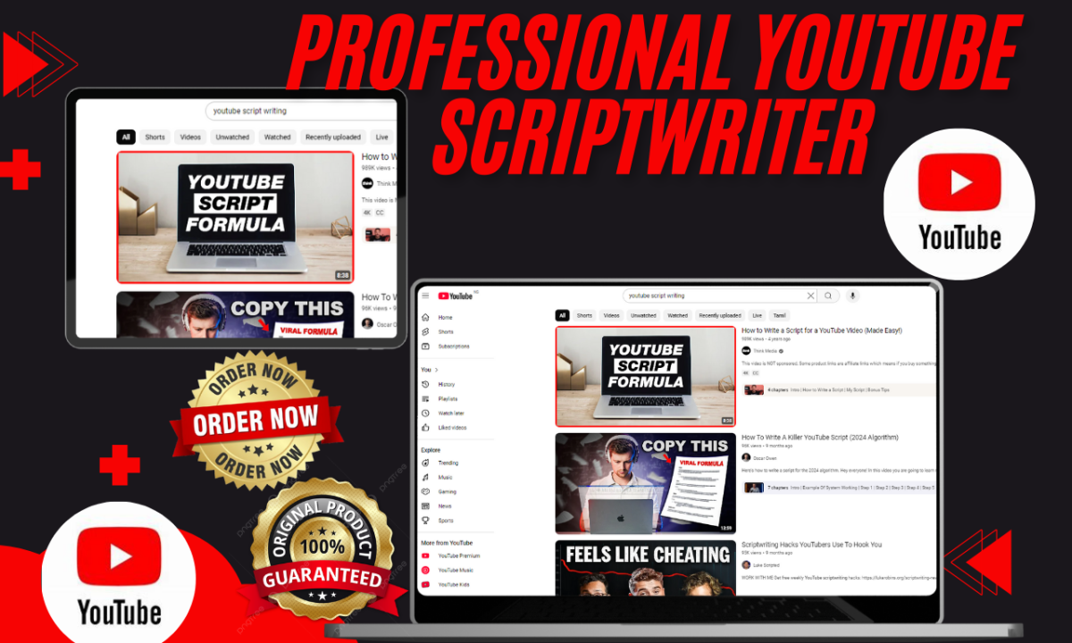 I Will Be Your Professional YouTube Scriptwriter and Channel Manager