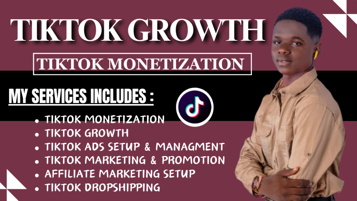 I Will Do Organic TikTok Growth, TikTok Monetization, TikTok Promotion, or TikTok Ads