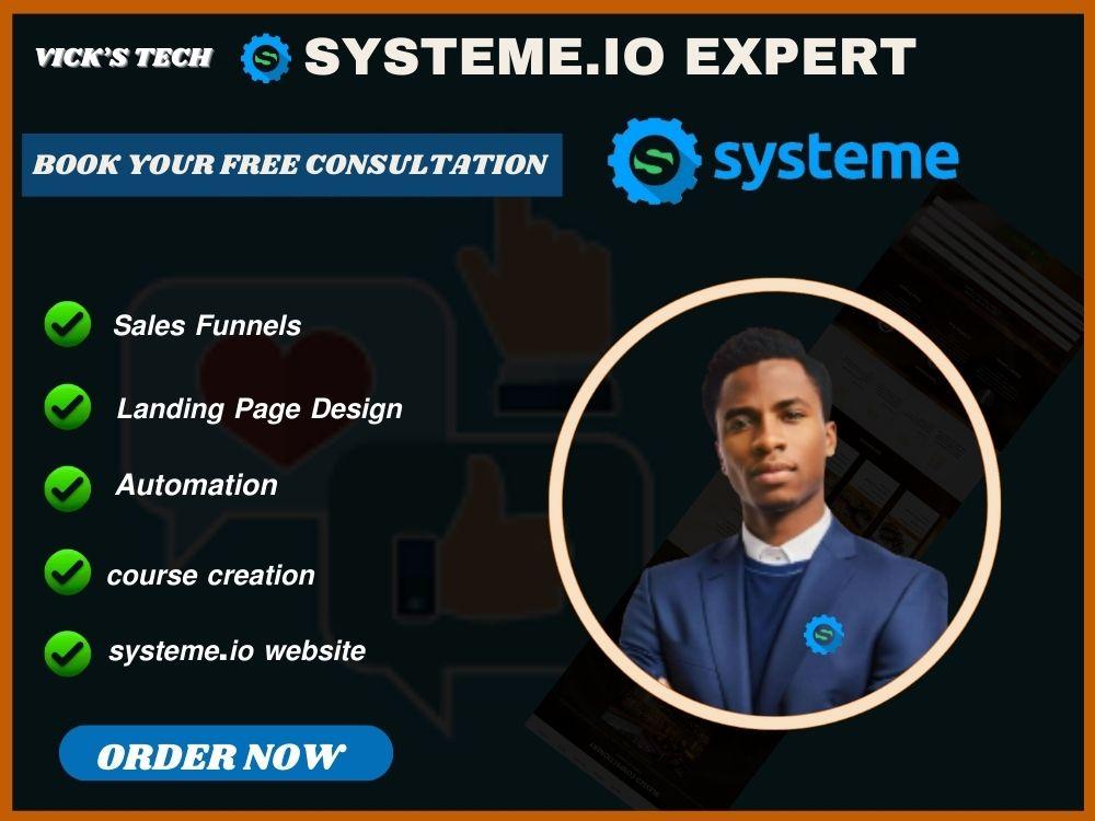 I Will Design an Expert Systeme.io Website Sales Funnel Landing Page