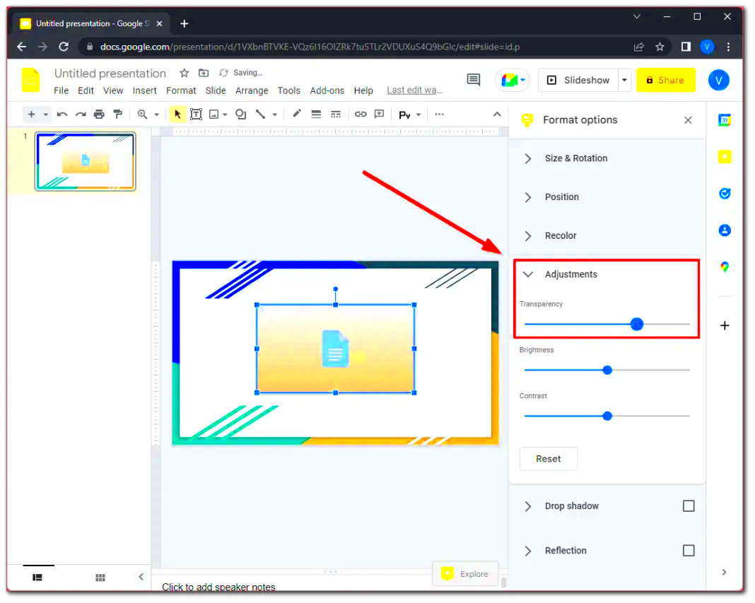 How to change image transparency in Google Slides  TabTV