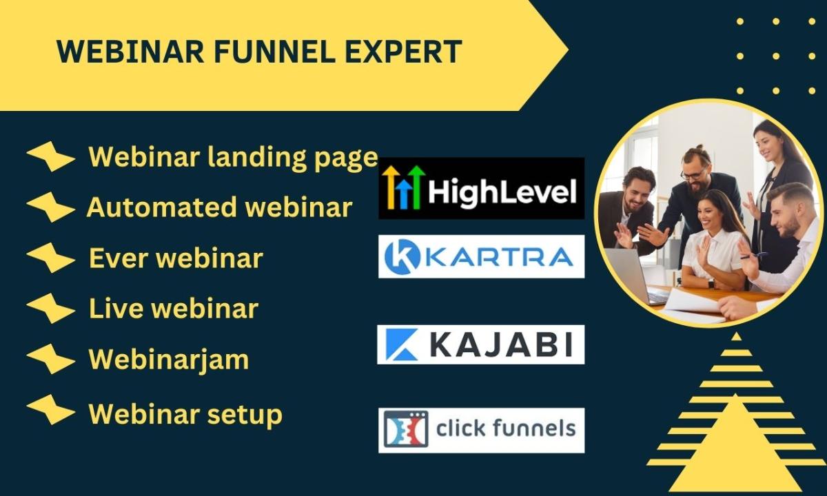 I Will Create Live or Automated Webinar Funnels on EverWebinar, WebinarJam, and Clickfunnels