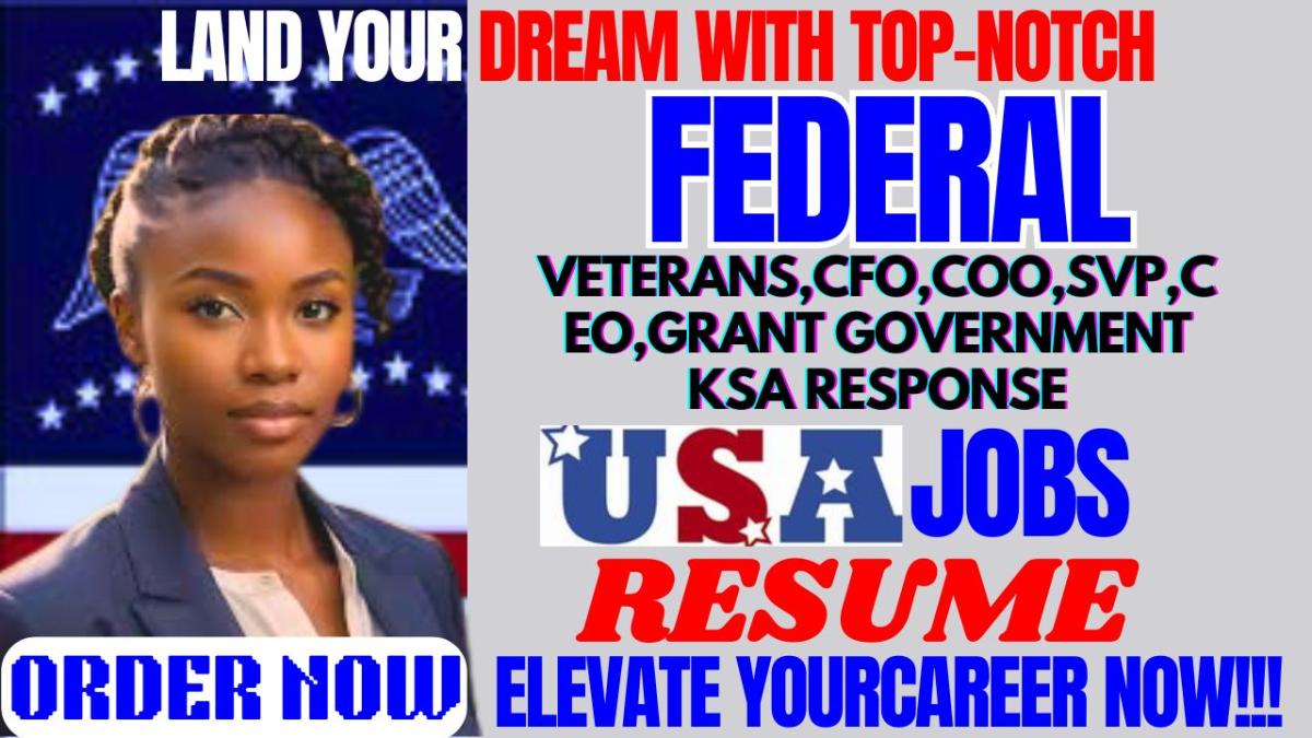 Craft Federal, Military, Government, USA Job, Veteran, KSA Resume for USAJobs