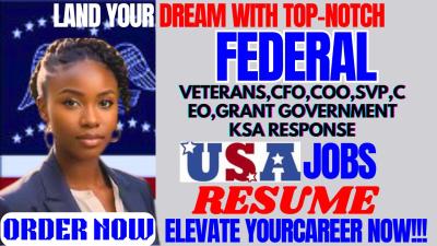 Craft Federal, Military, Government, USA Job, Veteran, KSA Resume for USAJobs