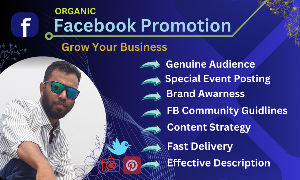 I Will Do Organic Facebook Marketing Promotion with USA Real Followers