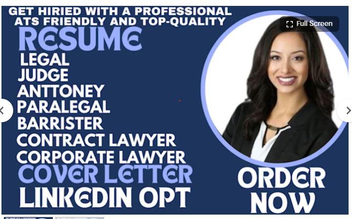 I Will Craft a Professional Resume for Attorneys, Lawyers, Paralegals, Barristers, and Corporate Lawyers