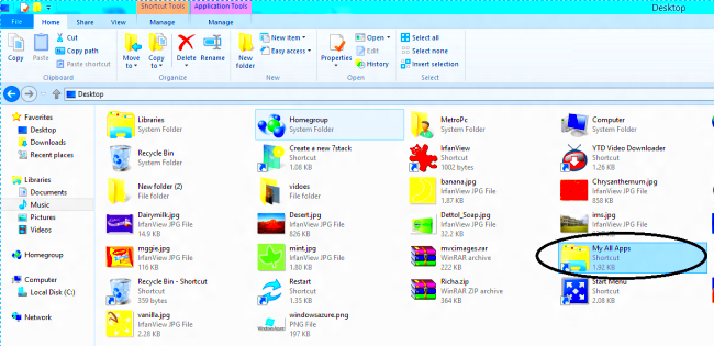 Accessing Apps From Desktop in Windows 8