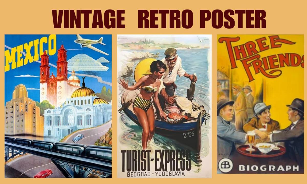 I Will Design Vintage Poster & Vintage Flyer Art Deco