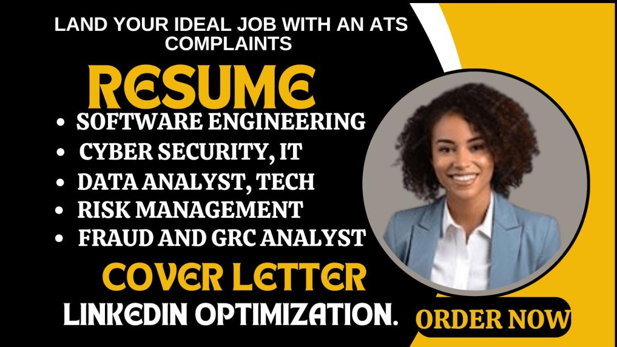 I Will Craft an Outstanding Resume for Data Science, Risk Analysis, IT Tech, GRC Analysis, Software, and Cybersecurity Professionals