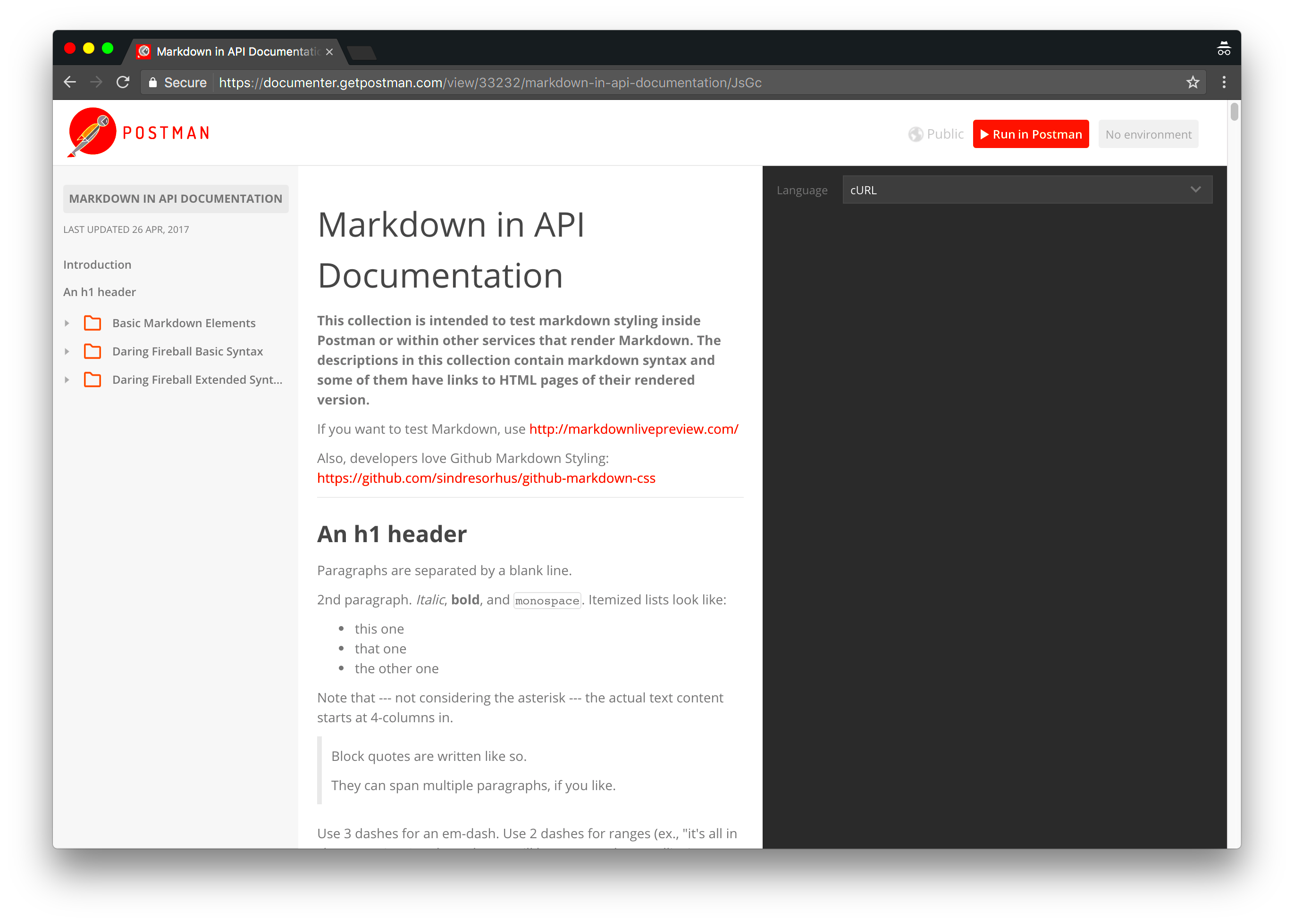 How to document using Markdown