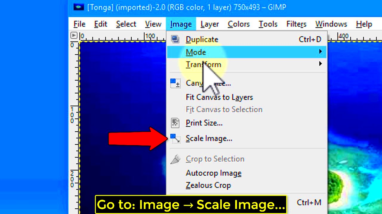 How to resize  change image Resolution in Gimp  Tutorial  YouTube