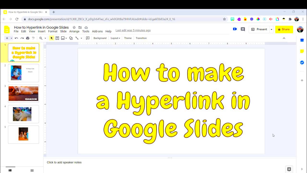 How to Make a Hyperlink in Google Slides  How to Link Text Images 