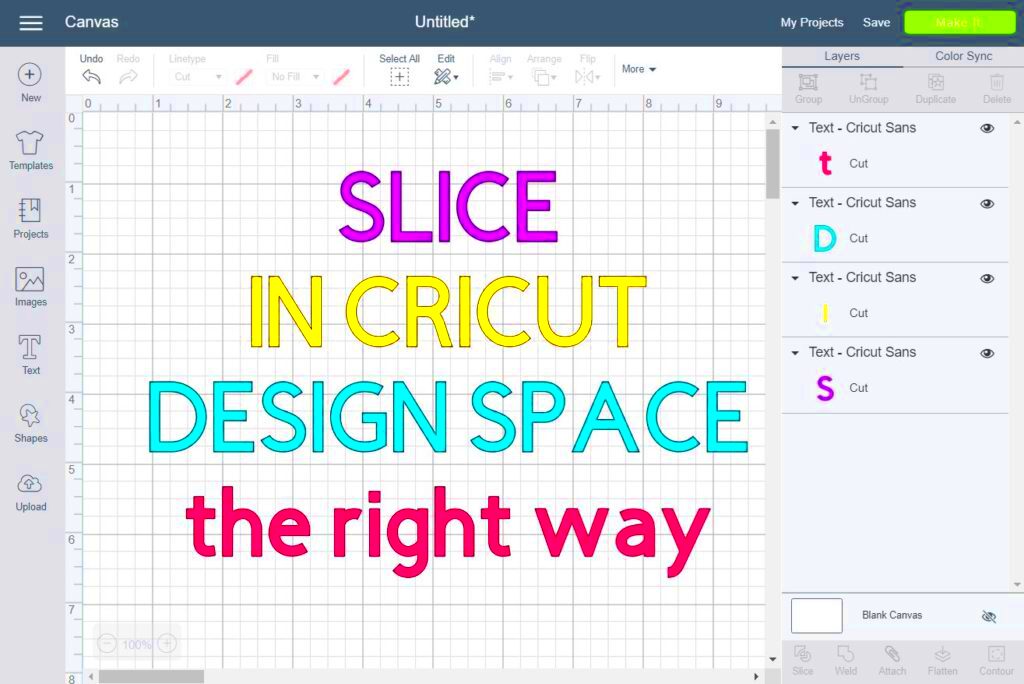 How to Slice  Crop in Cricut Design Space