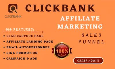 I Will Set Up Clickbank Affiliate Marketing Systeme IO Sales Funnel for Affiliate Sales