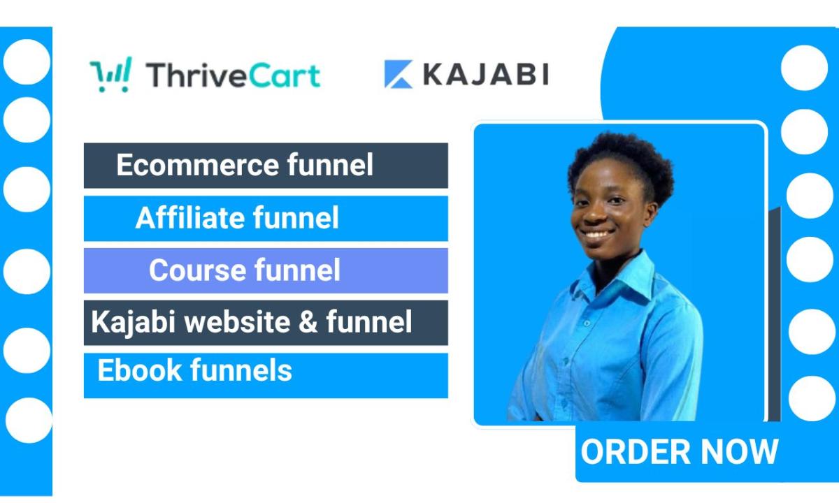 I Will Build Expert ThriveCart Sales Funnel Website Design & Kajabi Sales Funnel