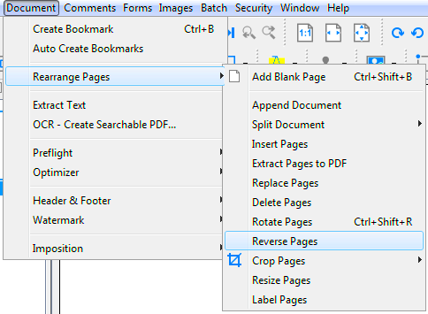 Reverse Pages in a PDF Document using PDF Studio  PDF Studio Knowledge 