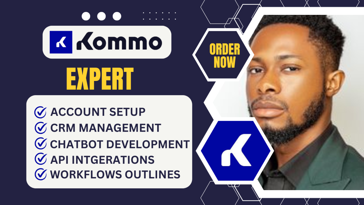 I will be your kommo expert and set up kommo pipeline, chat bot and crm management