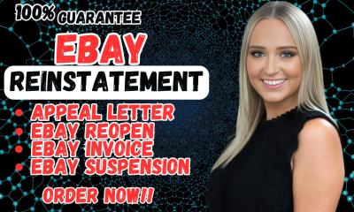I Will Do eBay Account Reinstatement & eBay Suspension Appeal Letter for eBay Reopen