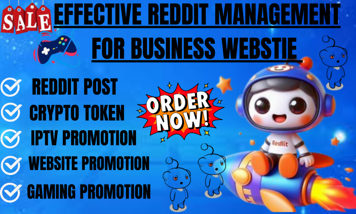 I Will Manage Reddit Posts for Your IPTV Business, Crypto Token, Gaming, and Finance Website