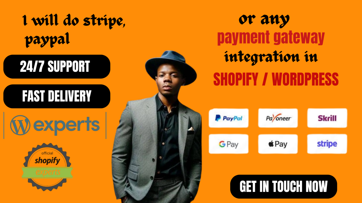 I Will Integrate Stripe, PayPal, or Any Payment Gateway in Shopify and WordPress