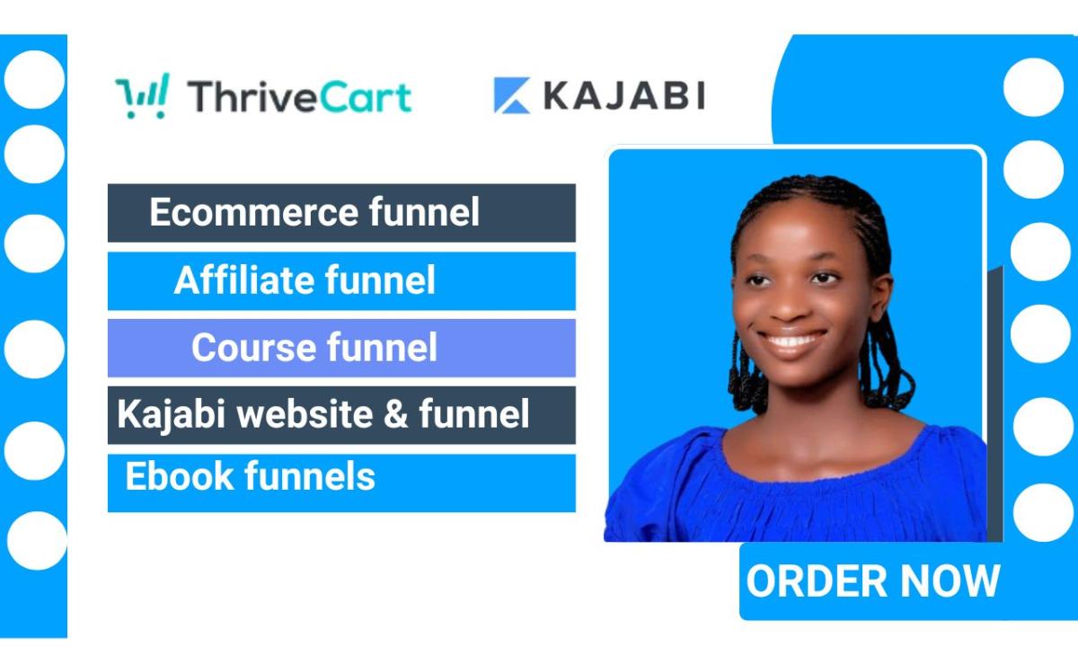 I Will Build Expert ThriveCart Sales Funnel Website Design and Kajabi