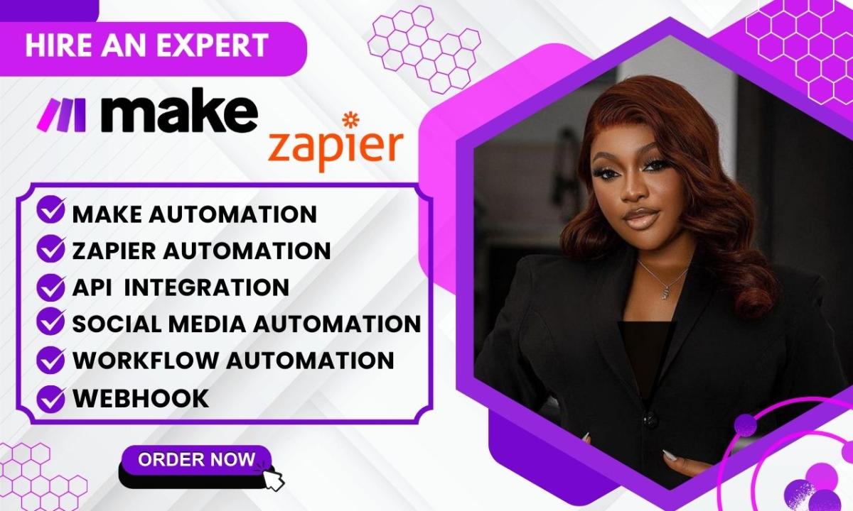 I Will Setup Make.com Automation, Zapier Automation, Make Integromat API Integration