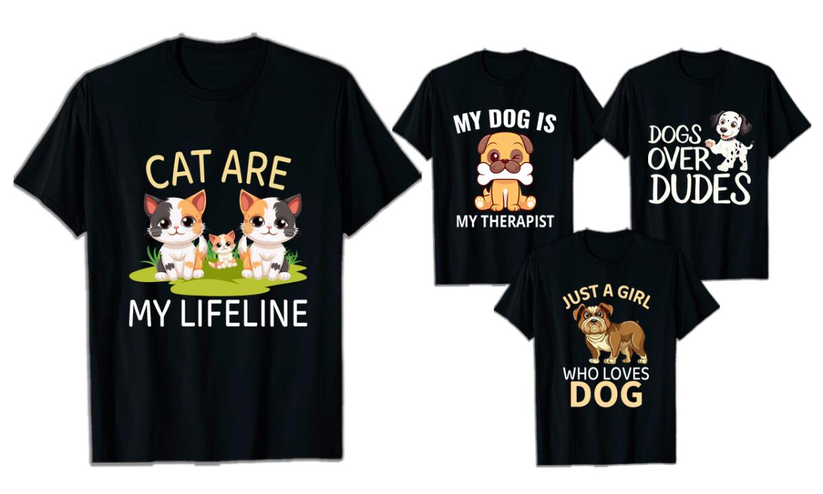 I Will Design a Professional Pet T-Shirt Design for Merch by Amazon