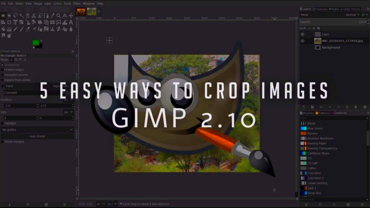 5 Easy Ways to Crop Images  GIMP 210 Tutorial  YouTube