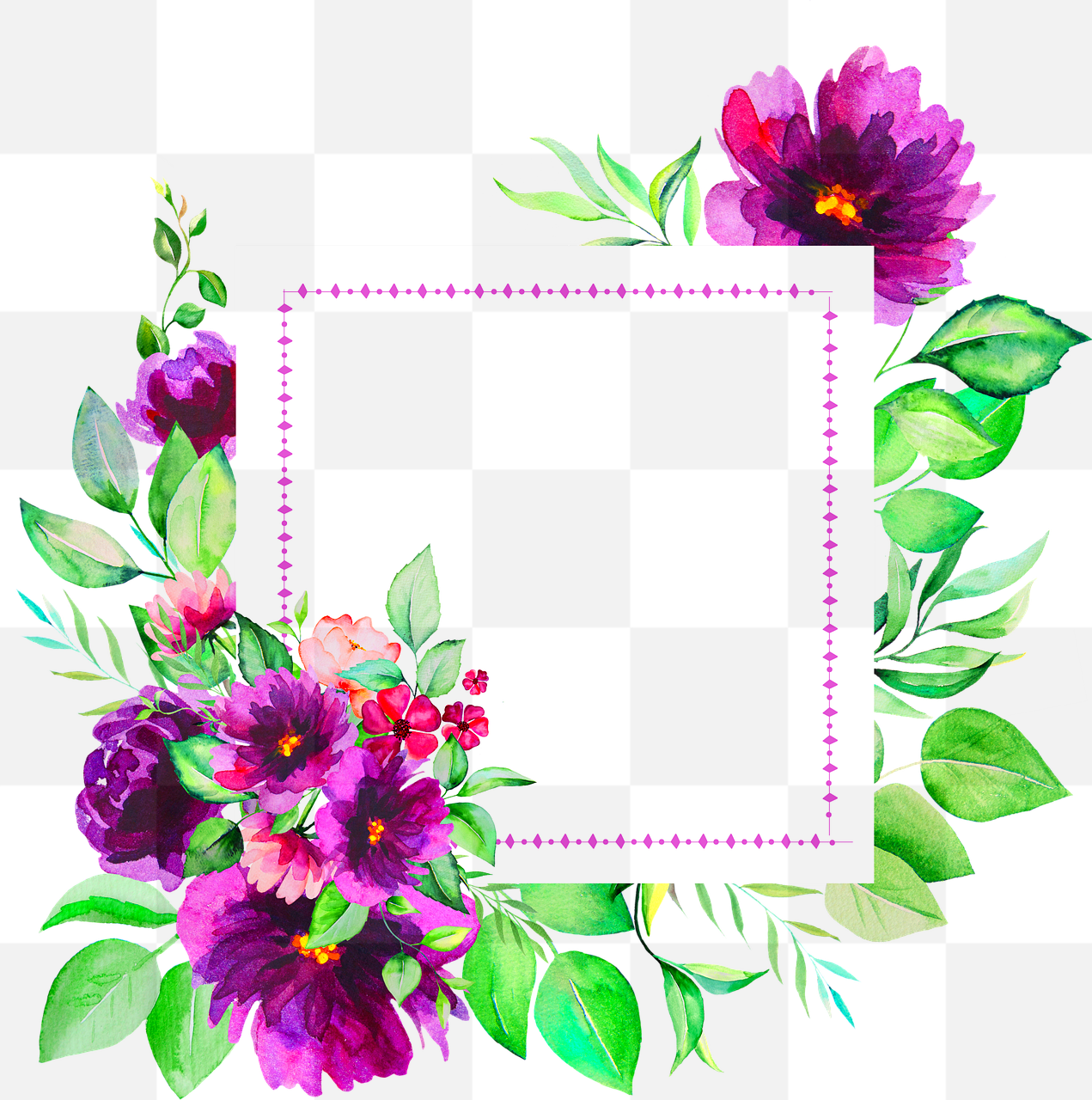 1271 x 1280 px  Beautiful and Versatile Flower Frame Designs with