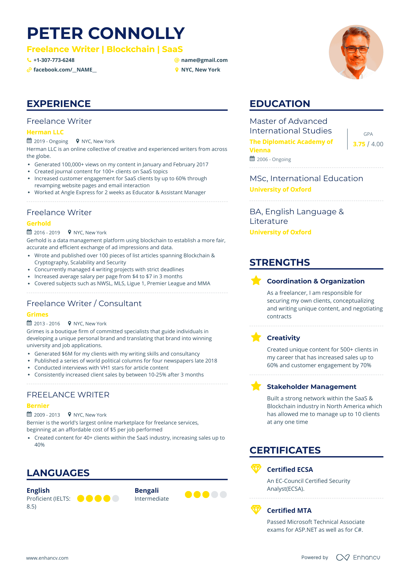 5 Freelance Writer Resume Examples  Guide for 2024