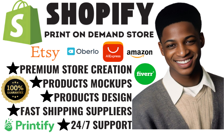 I Will Create Your Etsy & Shopify Print on Demand and Dropshipping Website Using Printful