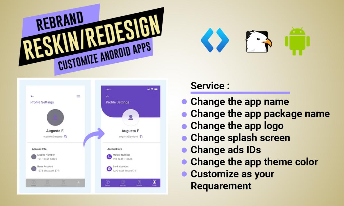 Customize, Rebrand, or Reskin Your Android App in 24h – Android Bug Fixing Services